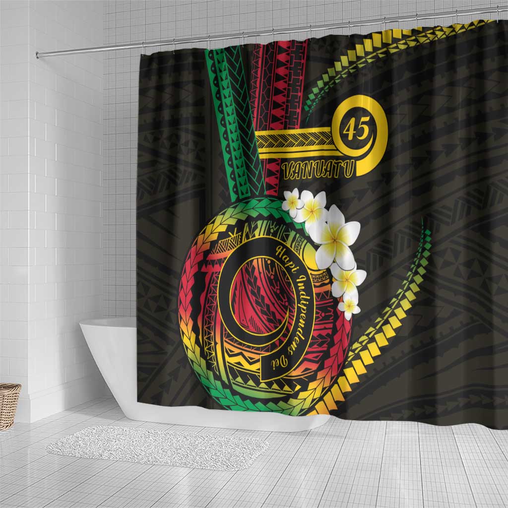 Vanuatu Independence Day Shower Curtain Yumi 45th Hapi Indipendens Dei LT01