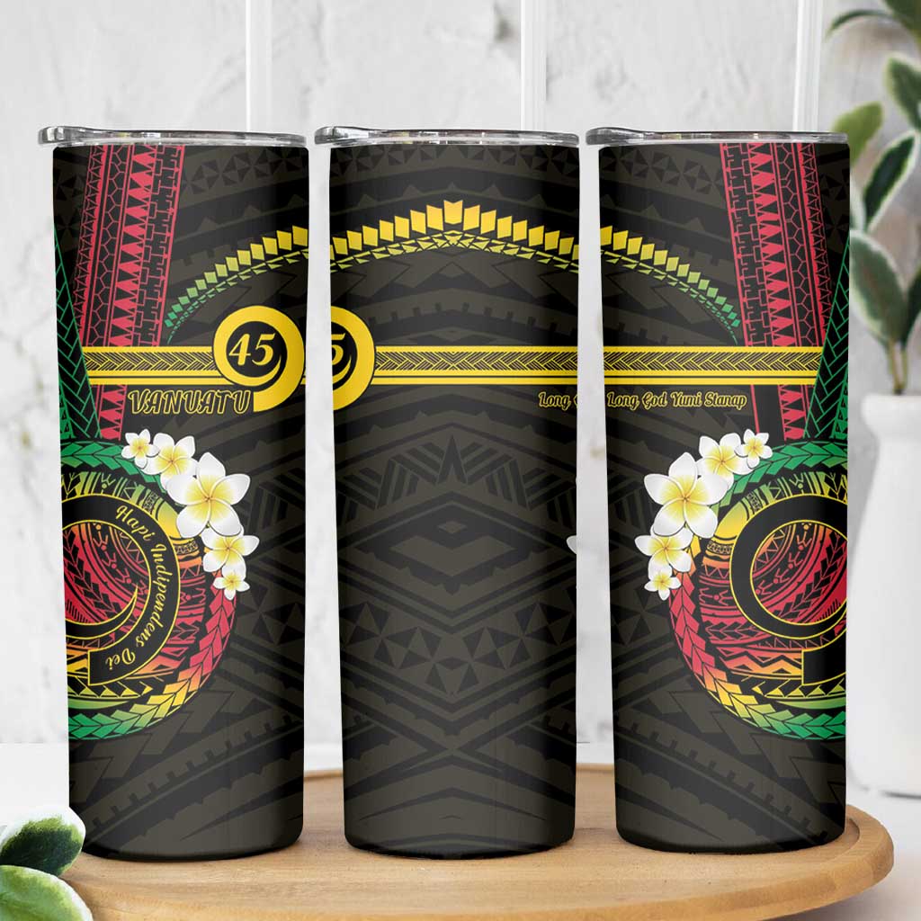 Vanuatu Independence Day Skinny Tumbler Yumi 45th Hapi Indipendens Dei LT01