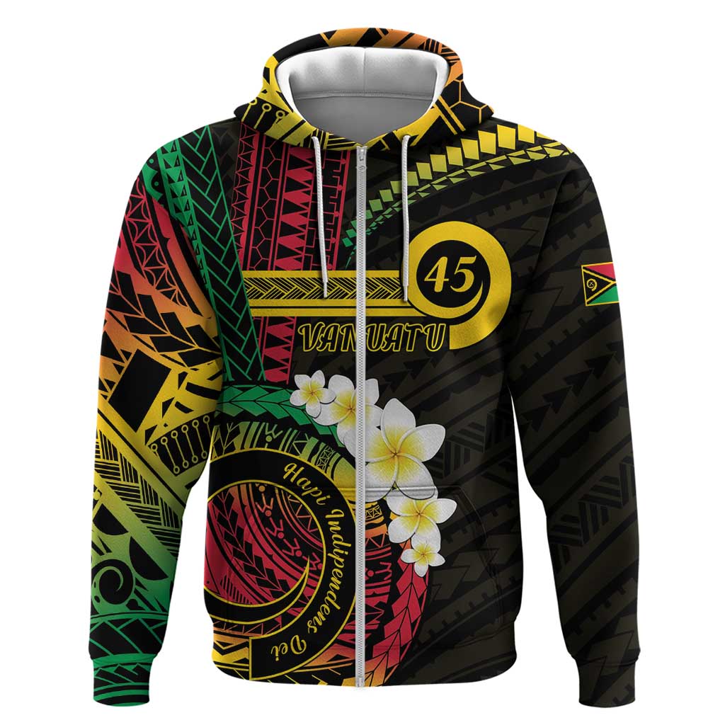 Vanuatu Independence Day Zip Hoodie Yumi 45th Hapi Indipendens Dei LT01