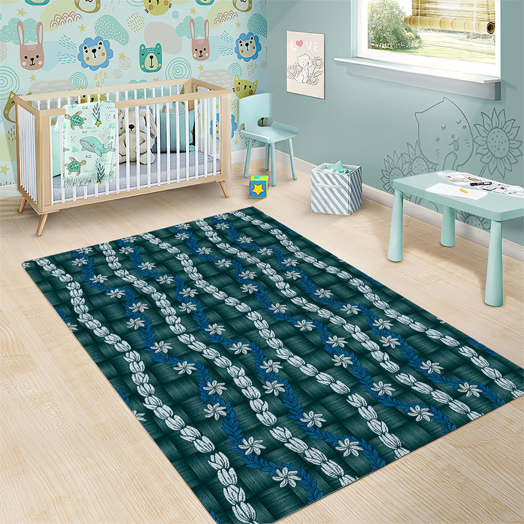 Pikake Maile Tiare Lei Area Rug Polu Lauhala Pattern