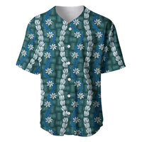 Pikake Maile Tiare Lei Baseball Jersey Polu Lauhala Pattern