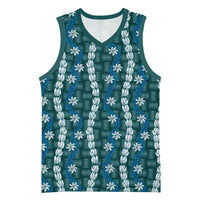 Pikake Maile Tiare Lei Basketball Jersey Polu Lauhala Pattern