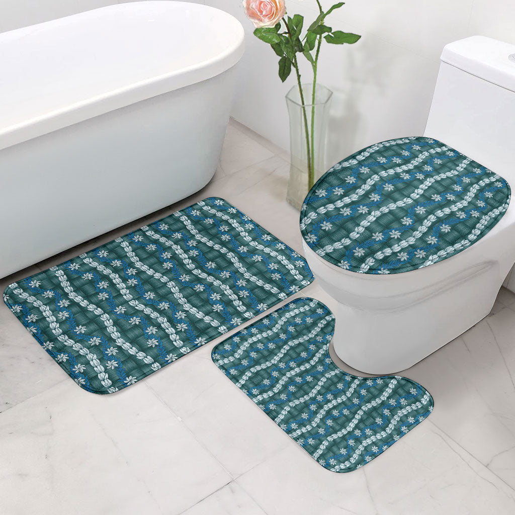 Pikake Maile Tiare Lei Bathroom Set Polu Lauhala Pattern