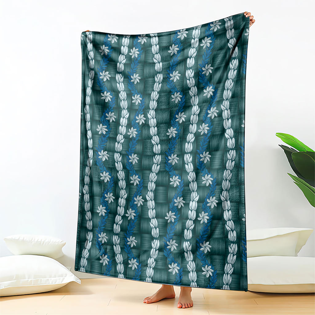 Pikake Maile Tiare Lei Blanket Polu Lauhala Pattern