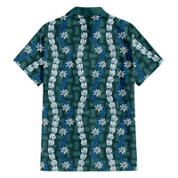Pikake Maile Tiare Lei Family Matching Mermaid Dress and Hawaiian Shirt Polu Lauhala Pattern