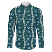 Pikake Maile Tiare Lei Family Matching Mermaid Dress and Hawaiian Shirt Polu Lauhala Pattern