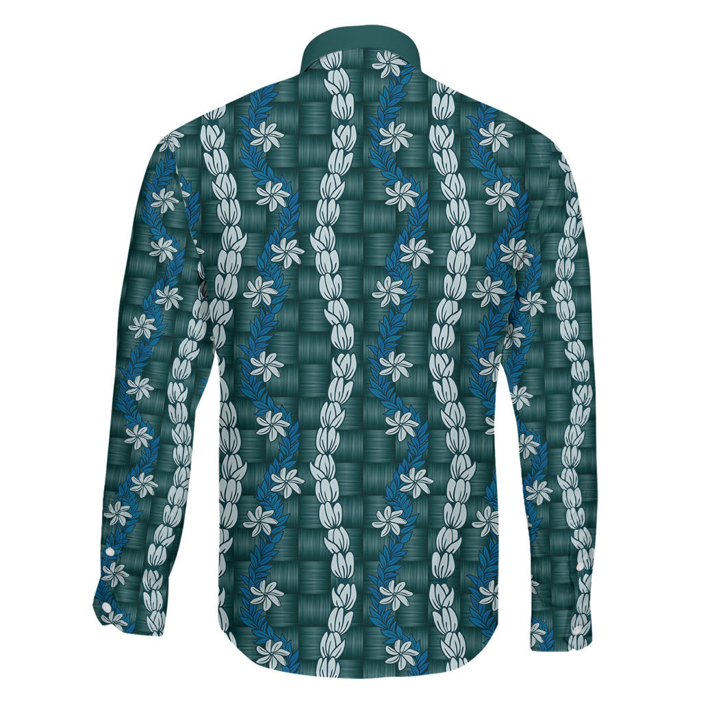 Pikake Maile Tiare Lei Family Matching Mermaid Dress and Hawaiian Shirt Polu Lauhala Pattern