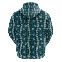 Pikake Maile Tiare Lei Hoodie Polu Lauhala Pattern