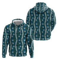 Pikake Maile Tiare Lei Hoodie Polu Lauhala Pattern