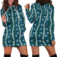 Pikake Maile Tiare Lei Hoodie Dress Polu Lauhala Pattern
