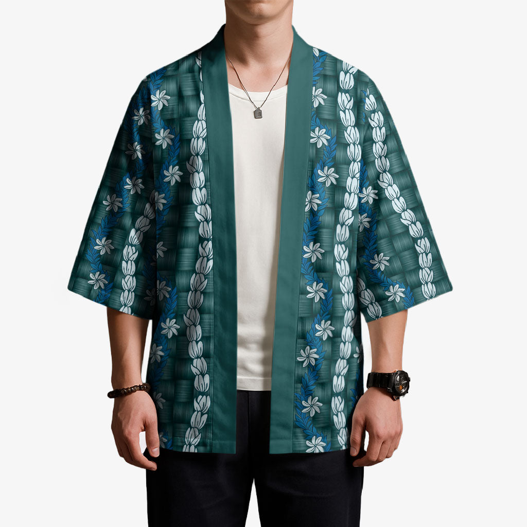 Pikake Maile Tiare Lei Kimono Polu Lauhala Pattern