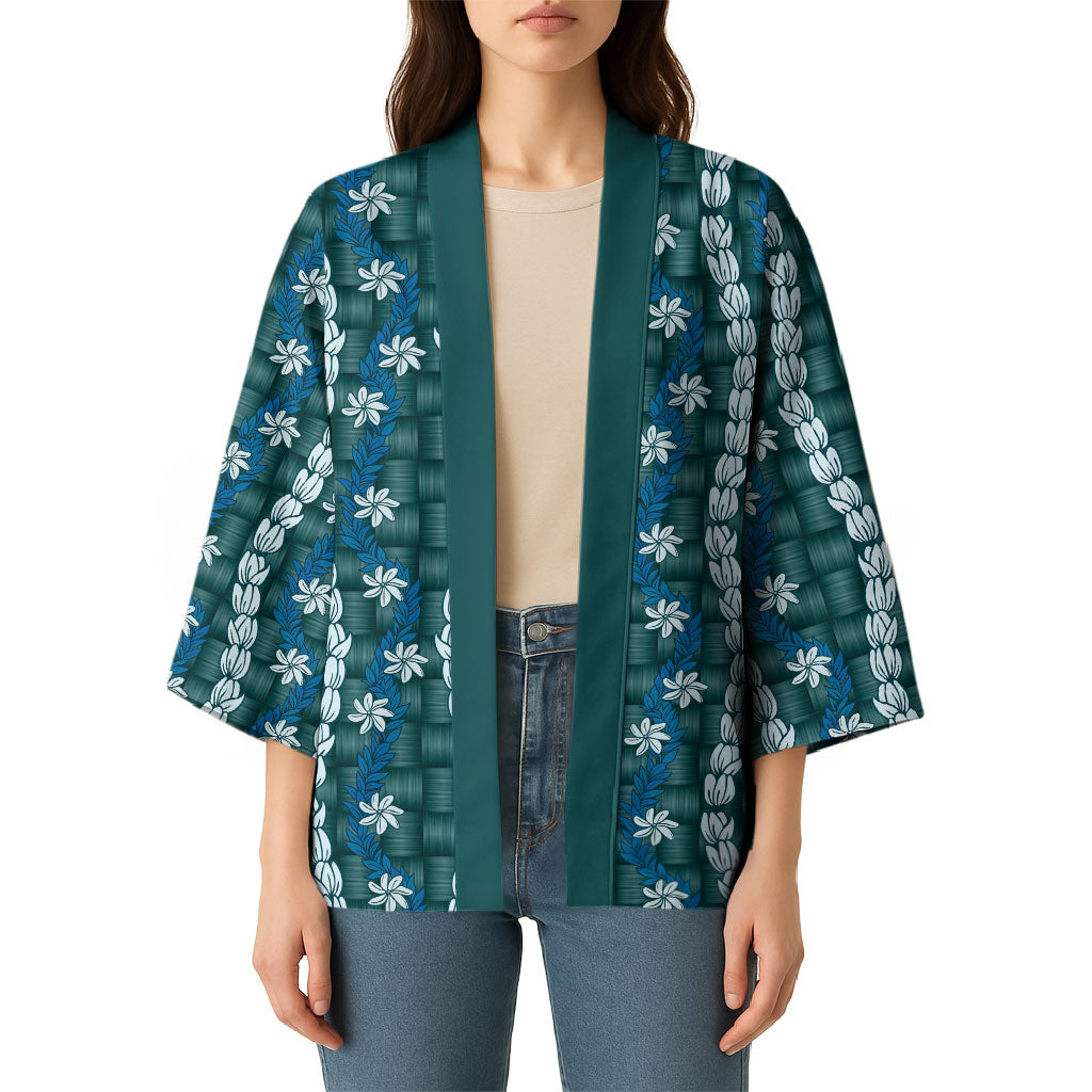 Pikake Maile Tiare Lei Kimono Polu Lauhala Pattern