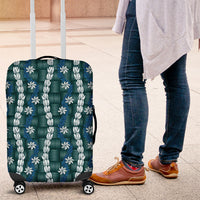 Pikake Maile Tiare Lei Luggage Cover Polu Lauhala Pattern