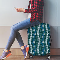 Pikake Maile Tiare Lei Luggage Cover Polu Lauhala Pattern