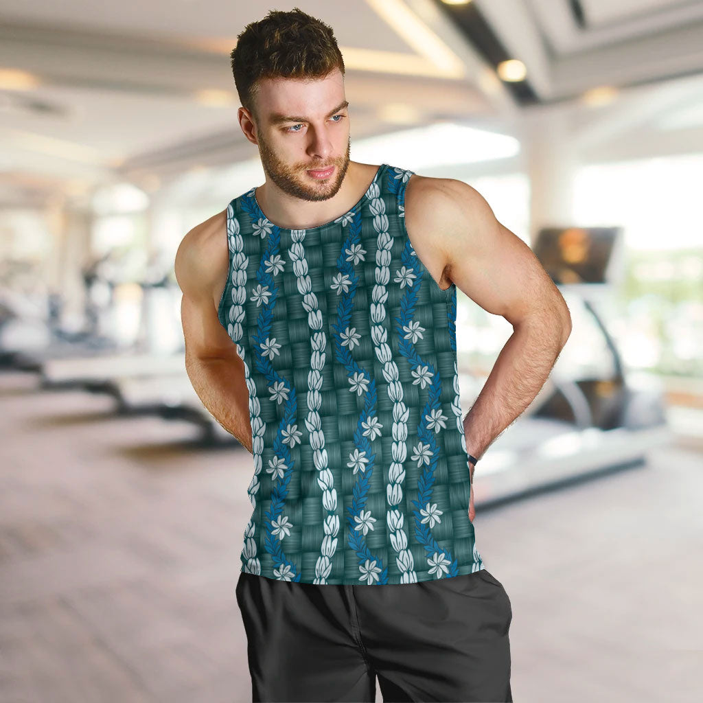 Pikake Maile Tiare Lei Men Tank Top Polu Lauhala Pattern