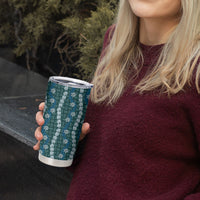 Pikake Maile Tiare Lei Tumbler Cup Polu Lauhala Pattern