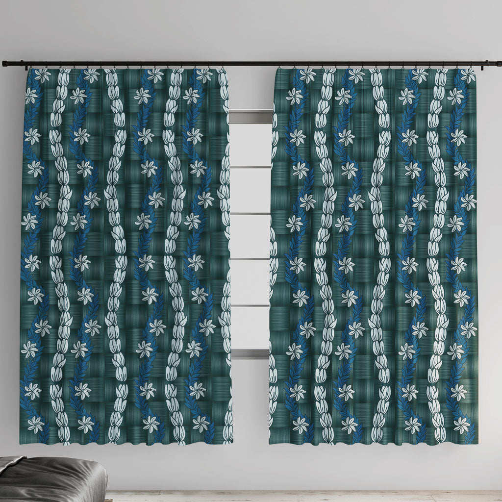 Pikake Maile Tiare Lei Window Curtain Polu Lauhala Pattern