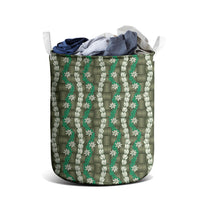 Pikake Maile Tiare Lei Laundry Basket Omaomao Lauhala Pattern