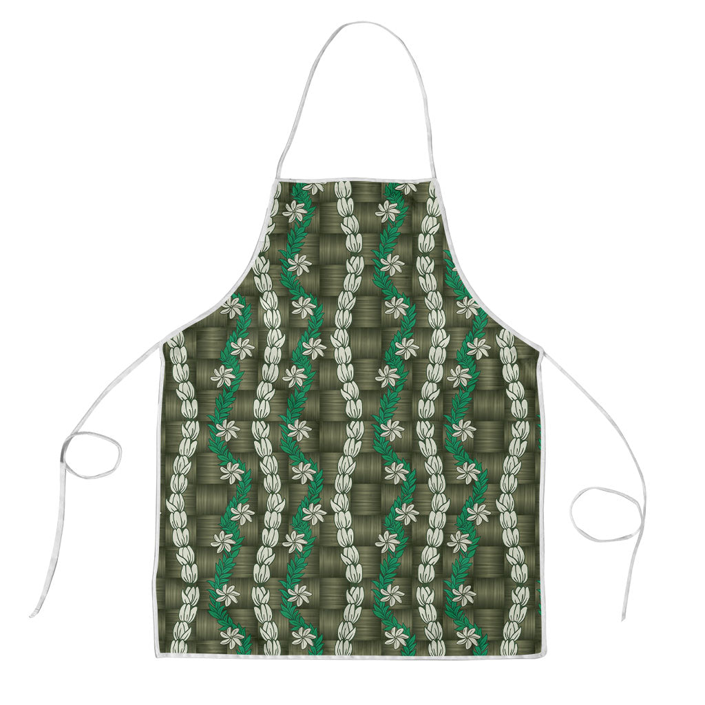Pikake Maile Tiare Lei Apron Omaomao Lauhala Pattern