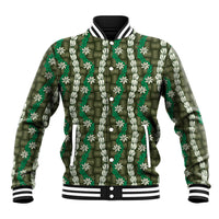 Pikake Maile Tiare Lei Baseball Jacket Omaomao Lauhala Pattern