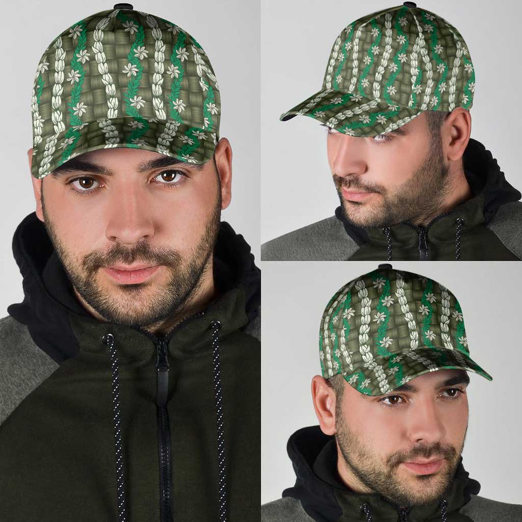 Pikake Maile Tiare Lei Classic Cap Omaomao Lauhala Pattern