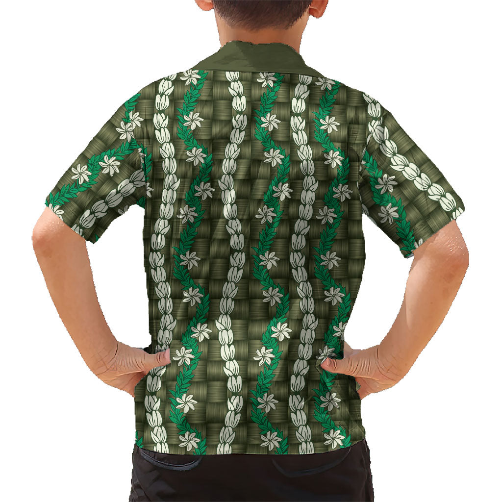 Pikake Maile Tiare Lei Family Matching Puletasi and Hawaiian Shirt Omaomao Lauhala Pattern