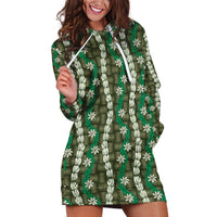 Pikake Maile Tiare Lei Hoodie Dress Omaomao Lauhala Pattern
