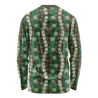 Pikake Maile Tiare Lei Long Sleeve Shirt Omaomao Lauhala Pattern