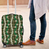 Pikake Maile Tiare Lei Luggage Cover Omaomao Lauhala Pattern