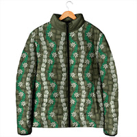 Pikake Maile Tiare Lei Padded Jacket Omaomao Lauhala Pattern