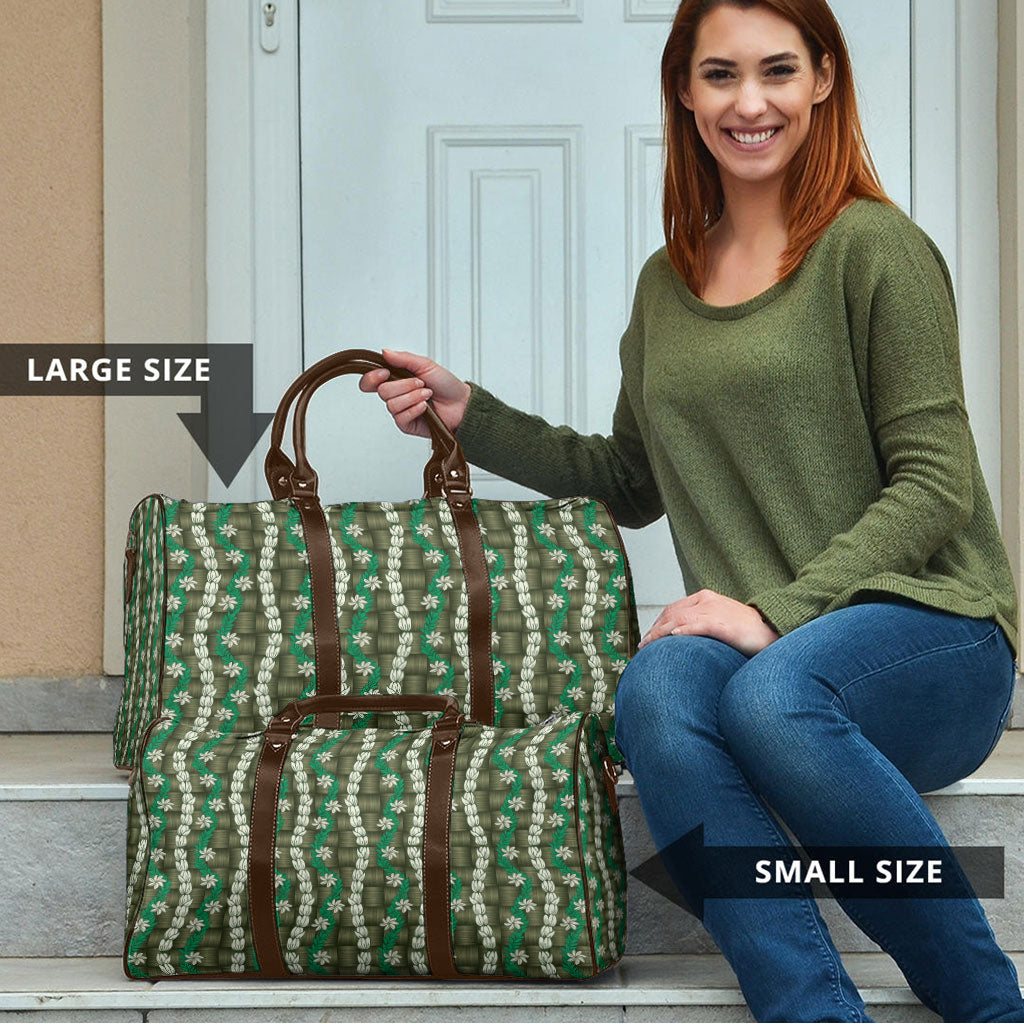 Pikake Maile Tiare Lei Travel Bag Omaomao Lauhala Pattern