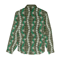 Pikake Maile Tiare Lei Women Casual Shirt Omaomao Lauhala Pattern