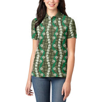 Pikake Maile Tiare Lei Women Polo Shirt Omaomao Lauhala Pattern