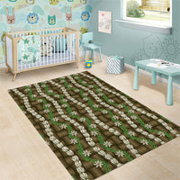 Pikake Maile Tiare Lei Area Rug Natural Lauhala Pattern