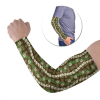 Pikake Maile Tiare Lei Arm Sleeves Natural Lauhala Pattern