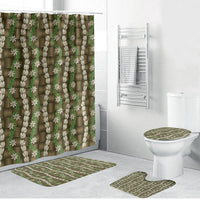 Pikake Maile Tiare Lei Bathroom Set Natural Lauhala Pattern