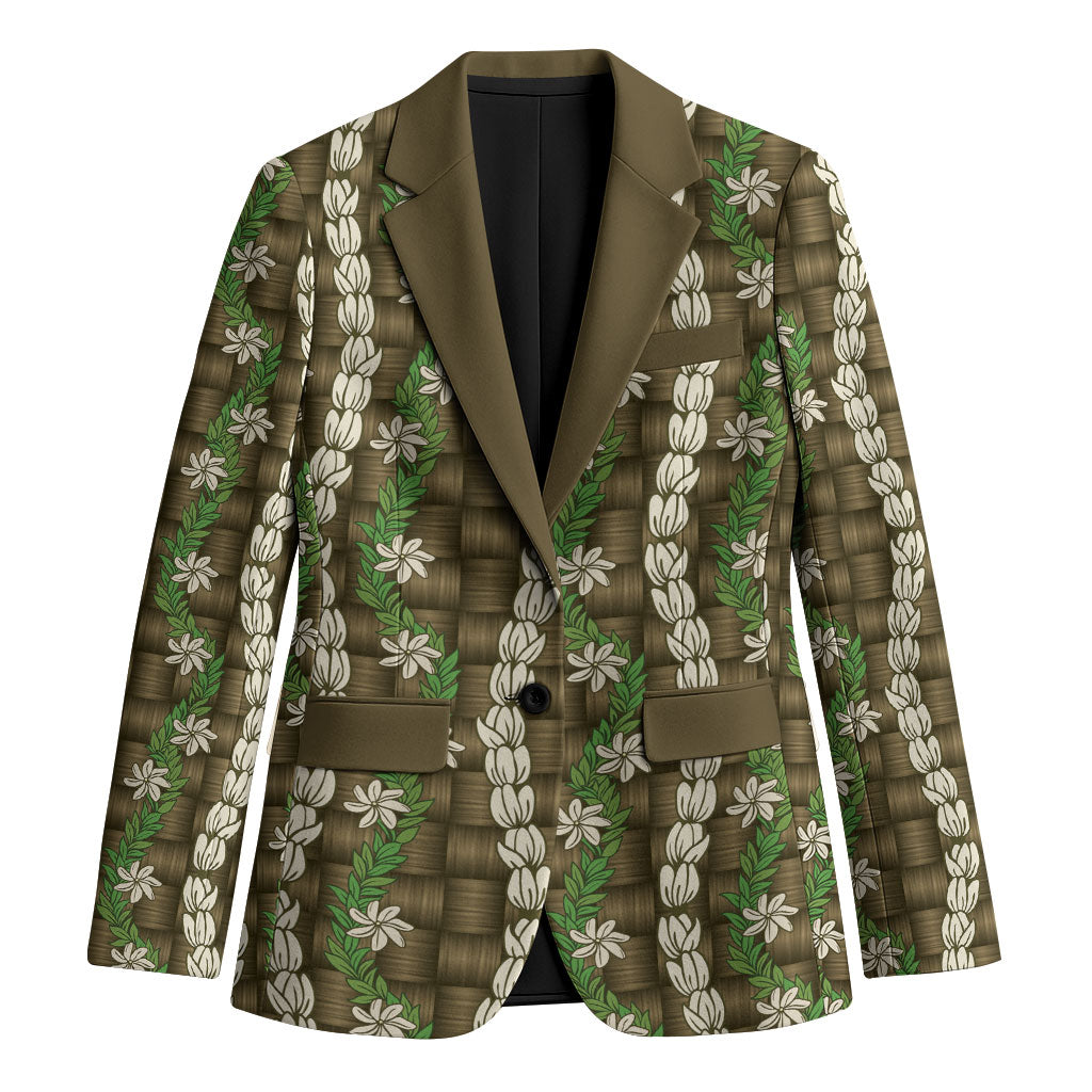 Pikake Maile Tiare Lei Blazer Natural Lauhala Pattern
