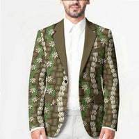 Pikake Maile Tiare Lei Blazer Natural Lauhala Pattern