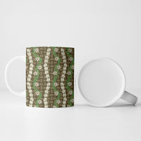 Pikake Maile Tiare Lei Ceramic Mug Natural Lauhala Pattern