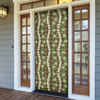 Pikake Maile Tiare Lei Door Cover Natural Lauhala Pattern