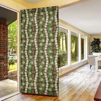 Pikake Maile Tiare Lei Door Cover Natural Lauhala Pattern