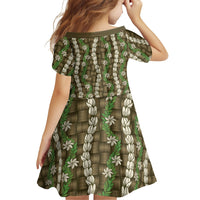 Pikake Maile Tiare Lei Family Matching Off Shoulder Maxi Dress and Hawaiian Shirt Natural Lauhala Pattern