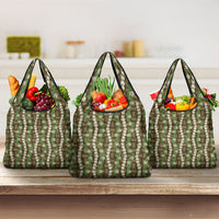 Pikake Maile Tiare Lei Grocery Bag Natural Lauhala Pattern