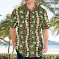 Pikake Maile Tiare Lei Hawaiian Shirt Natural Lauhala Pattern