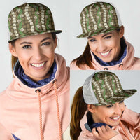 Pikake Maile Tiare Lei Mesh Trucker Cap Natural Lauhala Pattern