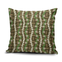 Pikake Maile Tiare Lei Pillow Cover Natural Lauhala Pattern
