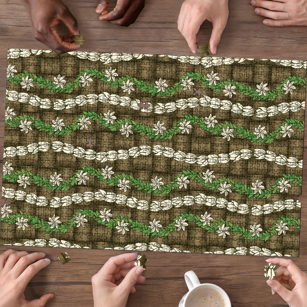 Pikake Maile Tiare Lei Puzzle Natural Lauhala Pattern