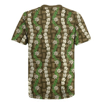 Pikake Maile Tiare Lei Rugby Jersey Natural Lauhala Pattern