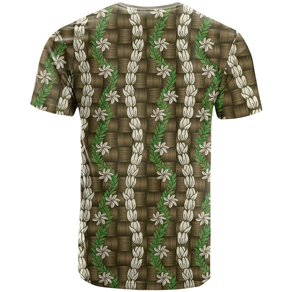 Pikake Maile Tiare Lei T Shirt Natural Lauhala Pattern