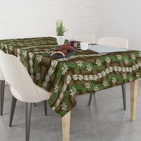 Pikake Maile Tiare Lei Tablecloth Natural Lauhala Pattern